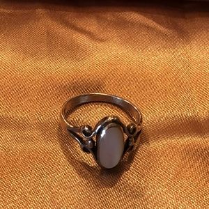 Silver with Pearl type oval stone